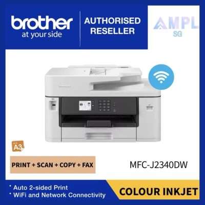 Brother MFC-J2340DW Inkjet Printer -Print| Scan Copy Fax*Automatic 2-sided Print  up to A4/LTR) A3 Printing 2340 2330