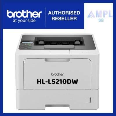 Brother HL-L5210DW Laser Printer | Print | Wireless Connectivity | Up to 48 (A4) / Up to 50 (Letter) ppm | Mono | 3year warranty by Brother SG Direct | Supplies TN3608 Toner 3,000pages,TN3608XL Toner 6,000 pages,TN3608XXL Toner 11,000 pages | 5210 5210dw