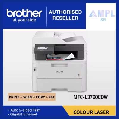 Brother MFC-L3760CDW Laser Printer | Print, Scan, Copy, Fax | Wireless | Auto 2-sided printing | l3760cdw 3760cdw 3760