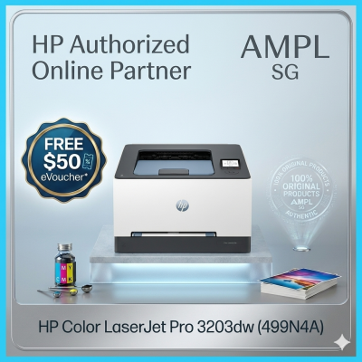 HP Color LaserJet Pro 3203dw | Free $50eCapitaVouchers | Print only,Wireless | Automatic duplex printing | Replacement HP Toner 222a 222x
