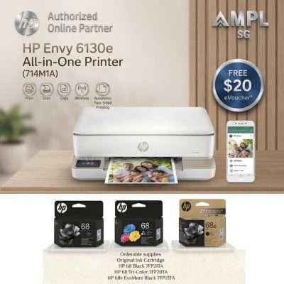 HP Envy 6130e All-in-One Printer | Print, copy, scan, mobile fax | Duplex printing | USB; Wireless | HP 68 & 68e ink