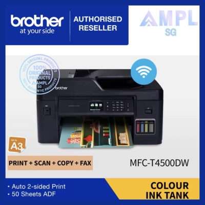 Brother MFC-T4500DW Ink Tank Printer | Print Scan Copy Fax | WiFi, AirPrint, Mopria, WiFi Direct, LAN, USB 2.0