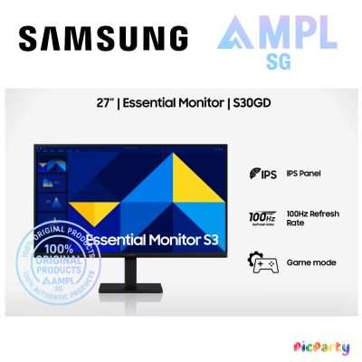 Samsung 27" Essential Monitor S3 S30GD FHD (Black) / LS27D300GAEXXS
